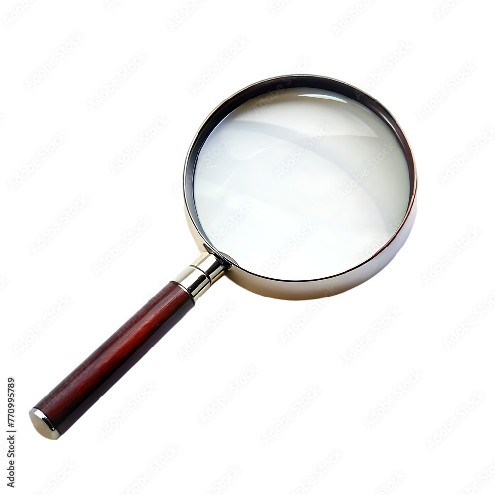 realistic illustration of magnifier with black plastic handle realistic illustration of magnifier with black plastic handle