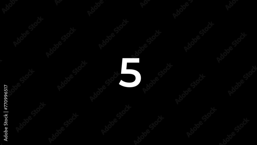Motion design template for an animated counter with glitch effect. Counter from 1 to 10 for overlay or video cutting.