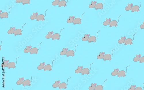 Children's cartoon pattern with mice. Pattern for children. Illustration with mice for printing on fabric, paper, bed linen, pajamas, stationery, wallpaper, notepads, dishes. Mouse art. 