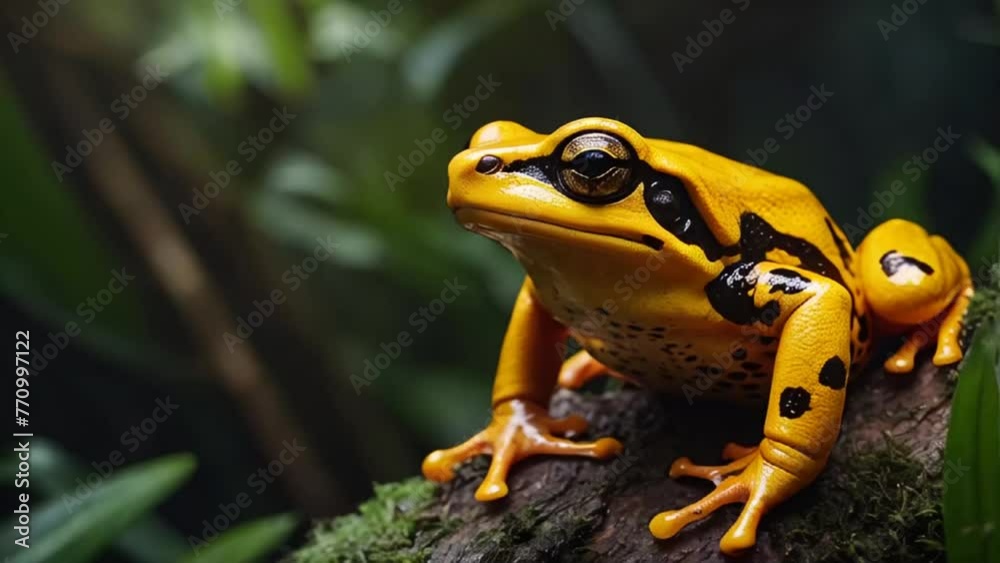 Beautiful yellow frog in nature tropical Beautiful yellow frog in nature tropical