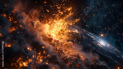 Dramatic Cosmic Explosion with Intense Detail