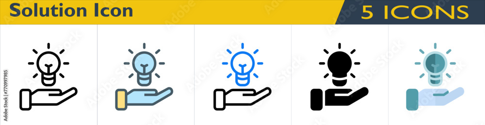 Solution icon with 5 styles (outline, color lineal, color outline, solid and color) Solution icon with 5 styles (outline, color lineal, color outline, solid and color)