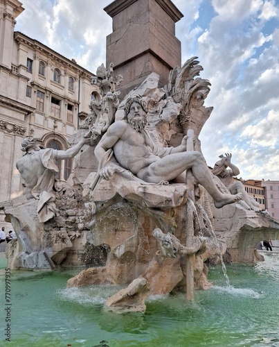 Fountain of the four rivers in Rome