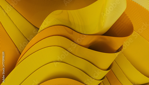 Abstract yellow background with layers of textile