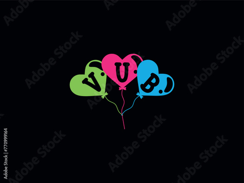 Unique Letter VUB Love Heart Logo