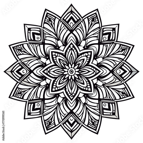 Mandala para colorear lineas de dibujo