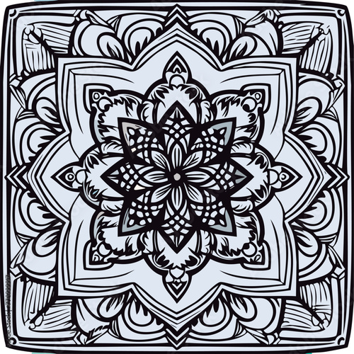 Mandala para colorear lineas de dibujo