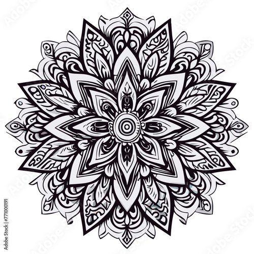 Mandala para colorear lineas de dibujo