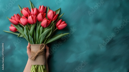 Fundo fotográfico do Dia das Mães com tulipas. Representação: amor materno, celebração, laços familiares, gratidão. photo