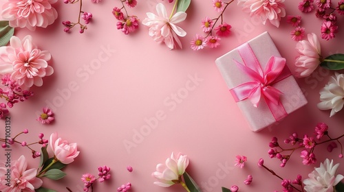 Fundo fotográfico rosa do Dia das Mães para uso em design. Representação: amor materno, celebração, laços familiares, gratidão. photo