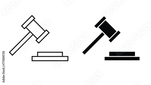 Gavel Icon Design with Realistic and Symbolic Depictions