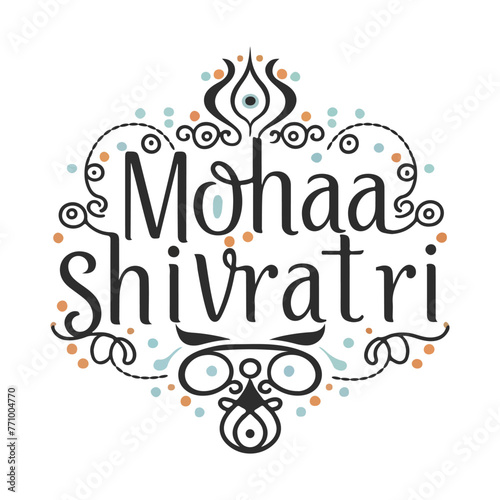 Ornate Maha Shivratri Greeting Card Design.eps