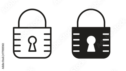 Security Icon Design with Lock and Shield Imagery