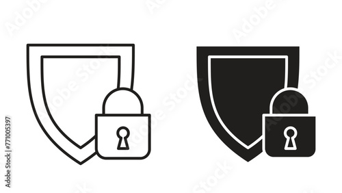 Security Icon Design with Lock and Shield Imagery