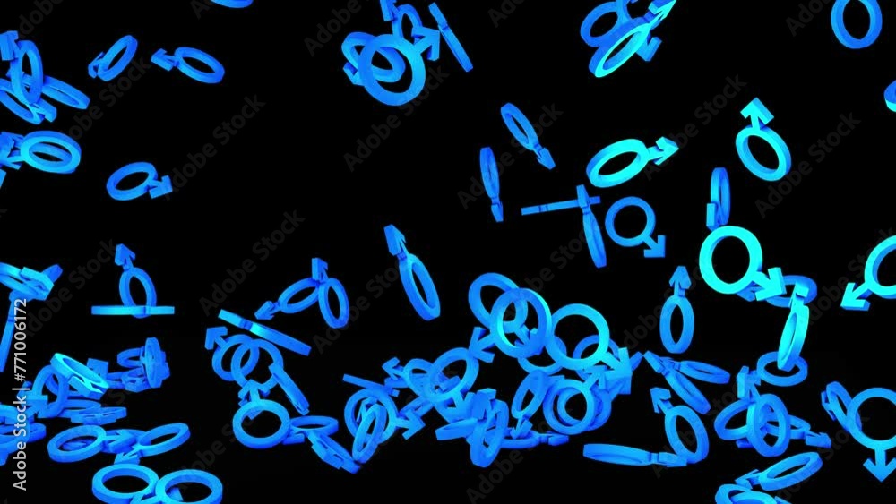 3d Blue Male Icon Falling Animation. Male Icon Falling And Heat The ...