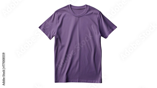 Simple Purple T-Shirt PNG: Basic Casual Wear Isolated on White | Transparent Background, hand edited generative AI