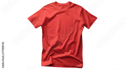 Classic Red T-Shirt PNG: Timeless Casual Wear Isolated on White | Transparent Background, hand edited generative AI