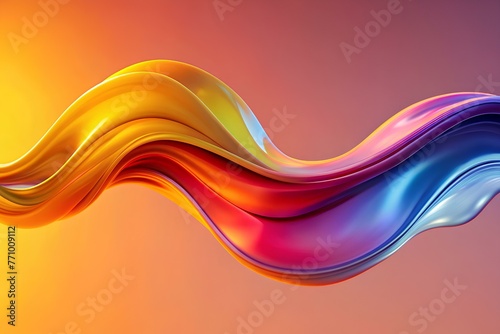 Holographic Fluid Wave Illustration orange, golden yellow, Background: A Seamless Fusion of Artistic Expression and Futuristic Design Sensibilities, Business Background