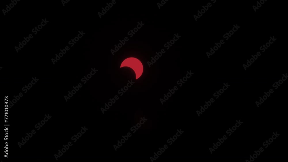 Solar Eclipse 2023 Moon Shadows Crescent Sun with Red Filter Astrophotography Solar Eclipse 2023 Moon Shadows Crescent Sun with Red Filter Astrophotography
