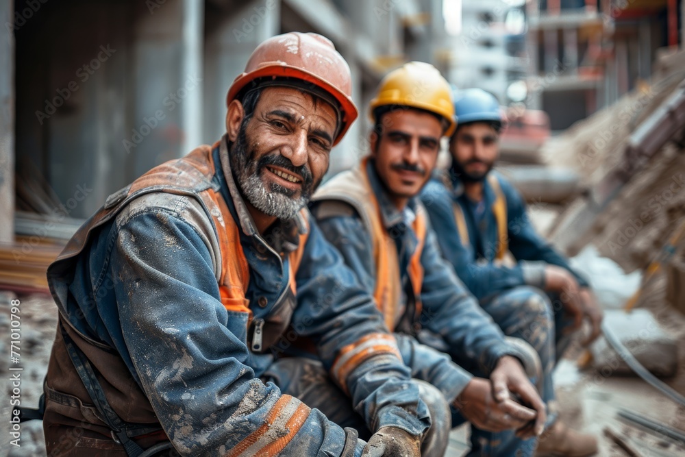 Smiling Construction Workers: A Small Site Team Portrait Generative AI Smiling Construction Workers: A Small Site Team Portrait Generative AI