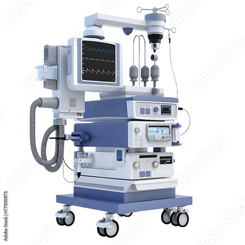 Anesthesia machine on isolated white background © MuhammadAslam