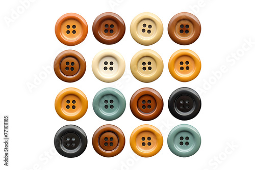 Buttons Collection isolated on transparent background, PNG Cutout