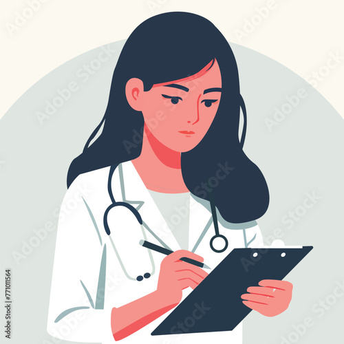 a female nurse doctor flat design