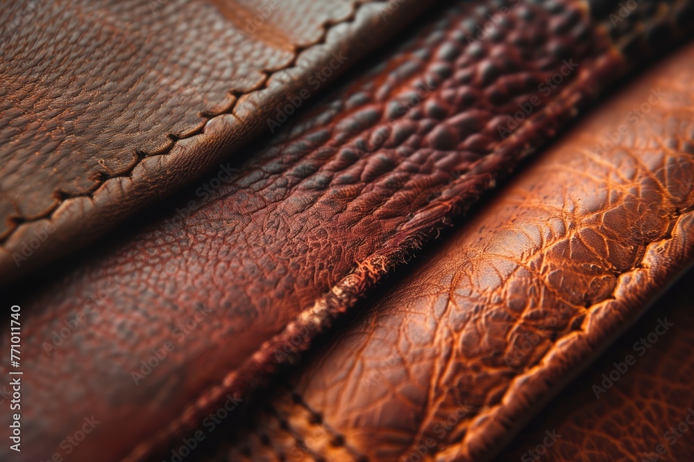 close up of different leather materials close up of different leather materials