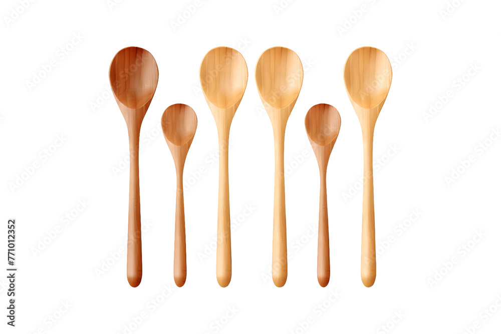 Wooden Spoons isolated on transparent background, PNG Cutout
