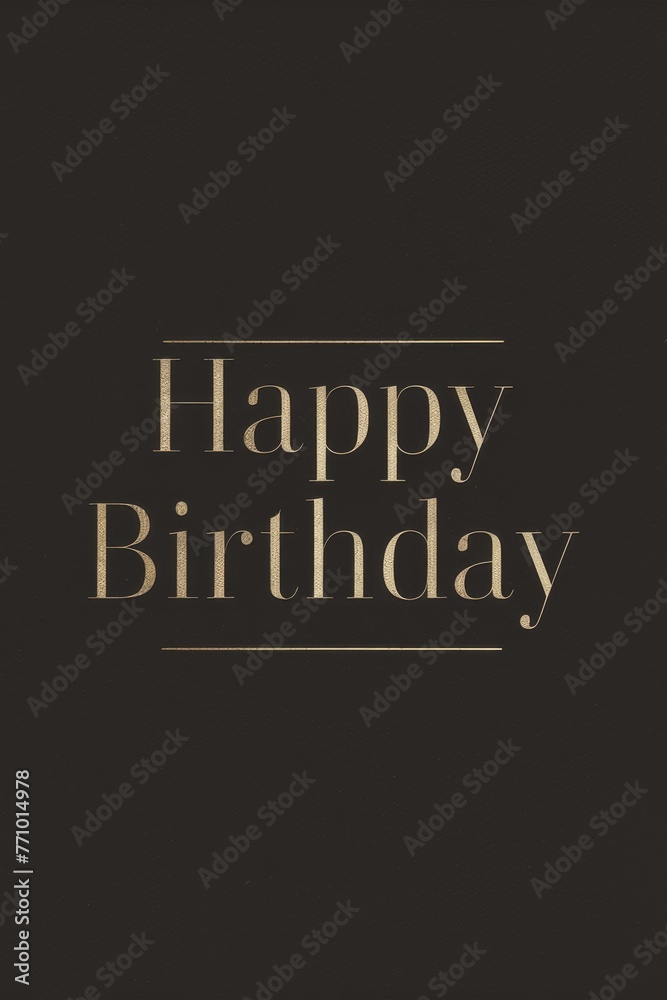 Obraz premium Black and Gold Birthday Card With Happy Birthday Wishes