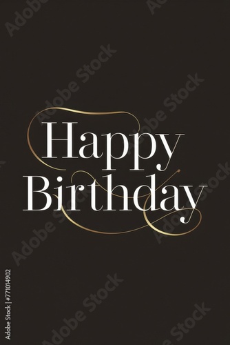 Black and White Birthday Card With the Words Happy Birthday