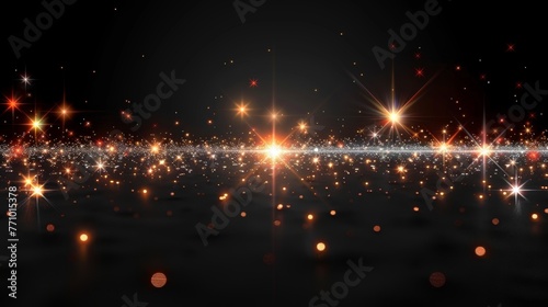 Sparkling magic light effect with stars bursts on transparent background. Light trace with stars bursts on transparent background