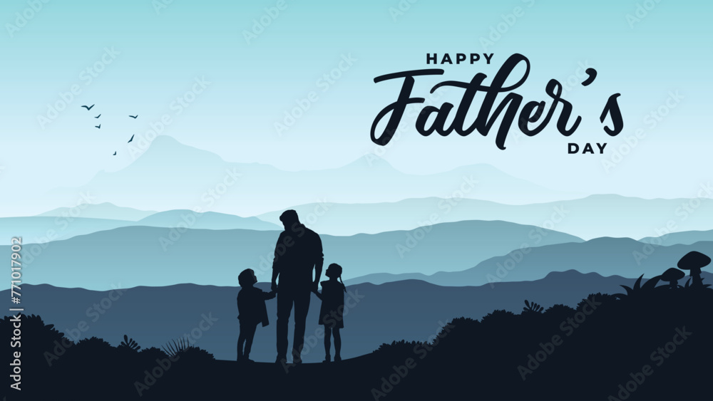 Beautiful Happy Father's Day Greeting Design - obrazy, fototapety, plakaty 