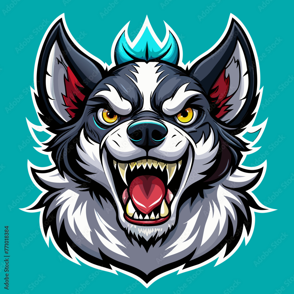 Obraz premium head, animal, vector, wolf, tattoo, tiger, lion, wild, 