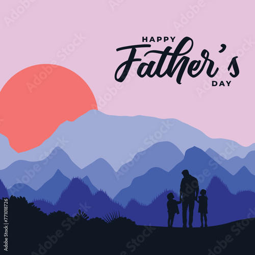 Beautiful Happy Father's Day Greeting Design