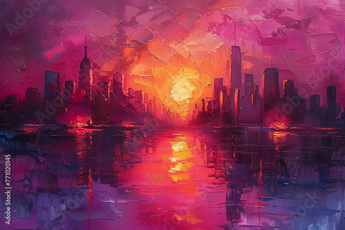 most beautiful abstract painting, city, how beautiful it is