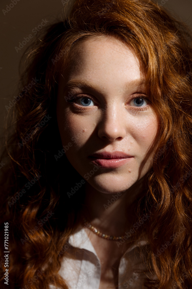 Portrait of a red-haired young woman. Portrait of a red-haired young woman.