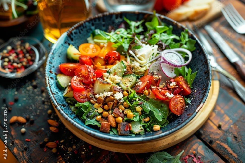 Vibrant Styleraw Salad Bowl Generative AI Vibrant Styleraw Salad Bowl Generative AI