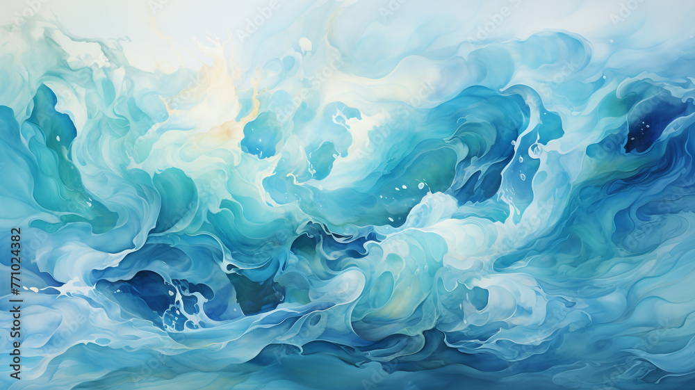 Dive into the serene depths of the ocean, where the soothing blue waves paint a masterpiece of tranquility.