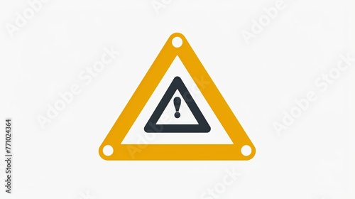 A vector icon depicts a danger sign, representing caution, with a simple flat pictogram on a white background.