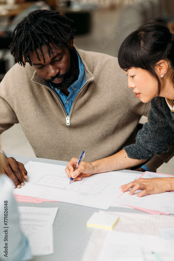 Colleagues working on project