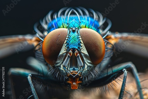 Close-Up of a Stylish Fly Generative AI © AlexandraRooss