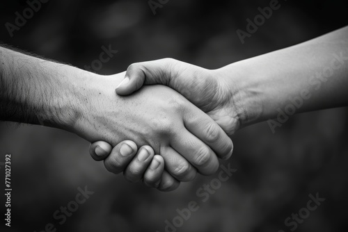 Close-up of Hands Shaking in a Business Meeting Generative AI