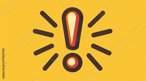 An icon vector of an exclamation mark symbolizes an attention sign and warning alert icon.
