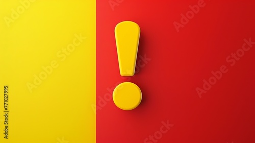 Wallpaper Mural An exclamation sign in red and yellow colors is rendered realistically as a 3D symbol icon design in vector illustration. Torontodigital.ca