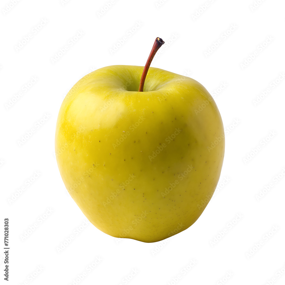 Yellow apple close-up, isolated on a transparent background. Yellow apple close-up, isolated on a transparent background.