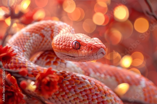 Cute Snake for Chinese New Year: Adorable Decoration Inspiration Generative AI