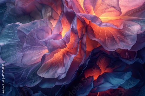 Dreamy Flower Petals Constellation: A Magical, Ultra-Detailed Representation with Deep Colors Generative AI