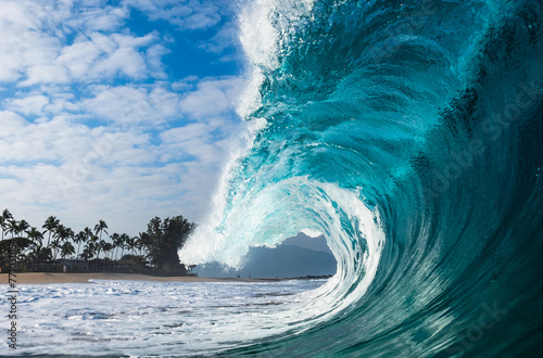 wave breaking on the shore