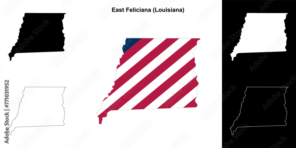 East Feliciana parish (Louisiana) outline map set